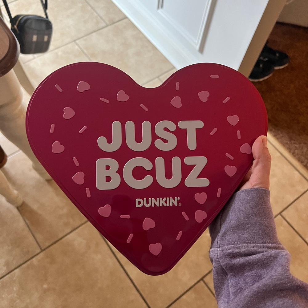 Dunkin' Heart-Shaped Gift Tin - Red